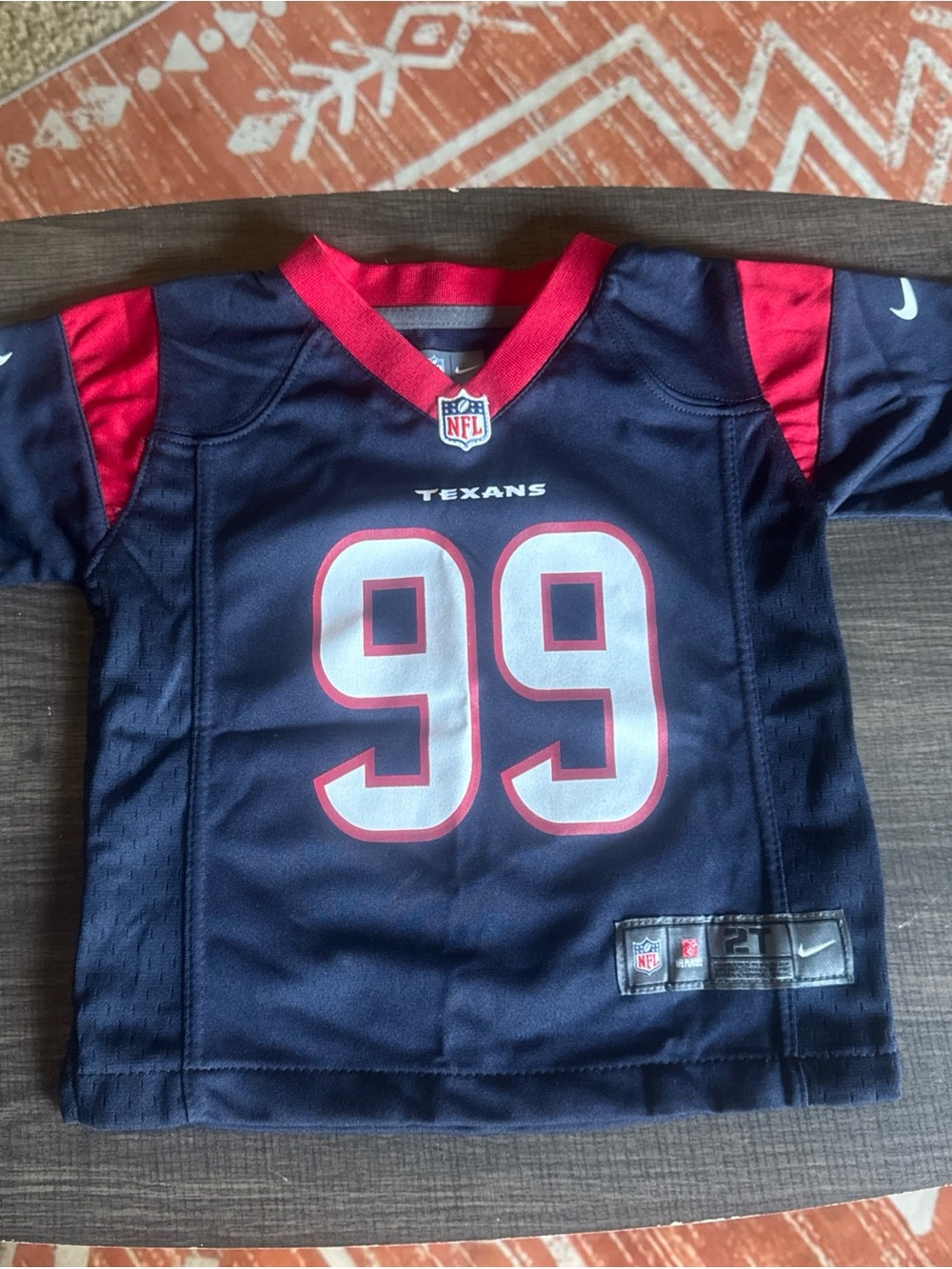 NFL Team Jersey Houston Texans Watt #99 Boys 2T Red White Blue Nike Jersey